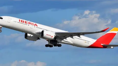 El avi&oacute;n A350 de Iberia que realiza vuelos a Caracas