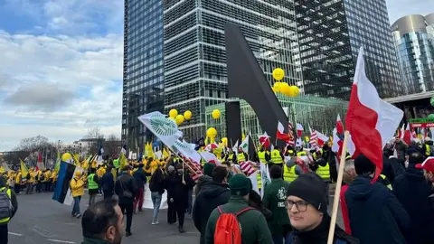 Manifestantes en Bruselas