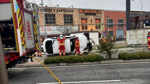 Accidente en la calle M&oacute;stoles de Fuenlabrada