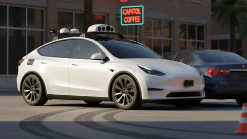 Un robotaxi de Tesla en Austin | imagen: foro3D.com