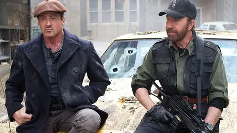 Sylvester Stallone y Chuck Norris en 'Los Mercenarios 2'