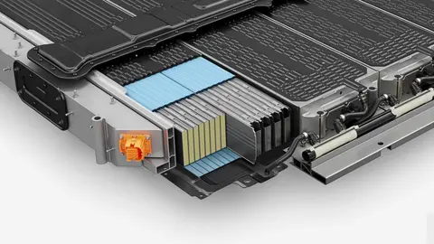 Detalle de una batería tracción coche eléctrico