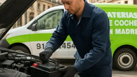 Cambiando la bater&iacute;a de un coche a domicilio