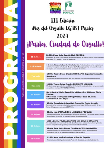 Programación del Mes del Orgullo LGTBI en Parla