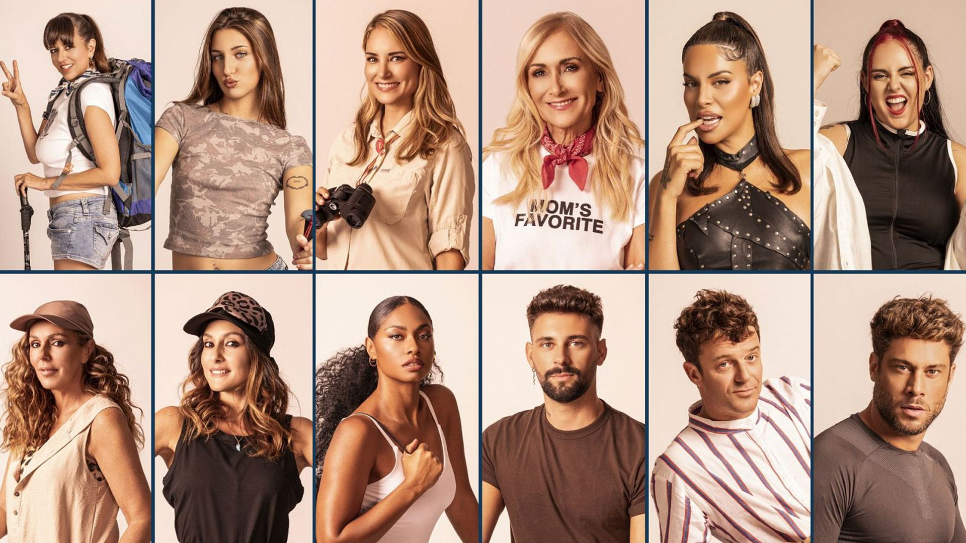 Fila de arriba: Yolanda Ramos, Ainoa Olivares Ramos, Alba Carrillo, Cristina Cifuentes, Jedet, Andrea Compton; Fila de abajo: Rocío Carrasco, Anabel Dueñas, Nia, J Kbello, Aldo Lomas, José Lancuño | RTVE
