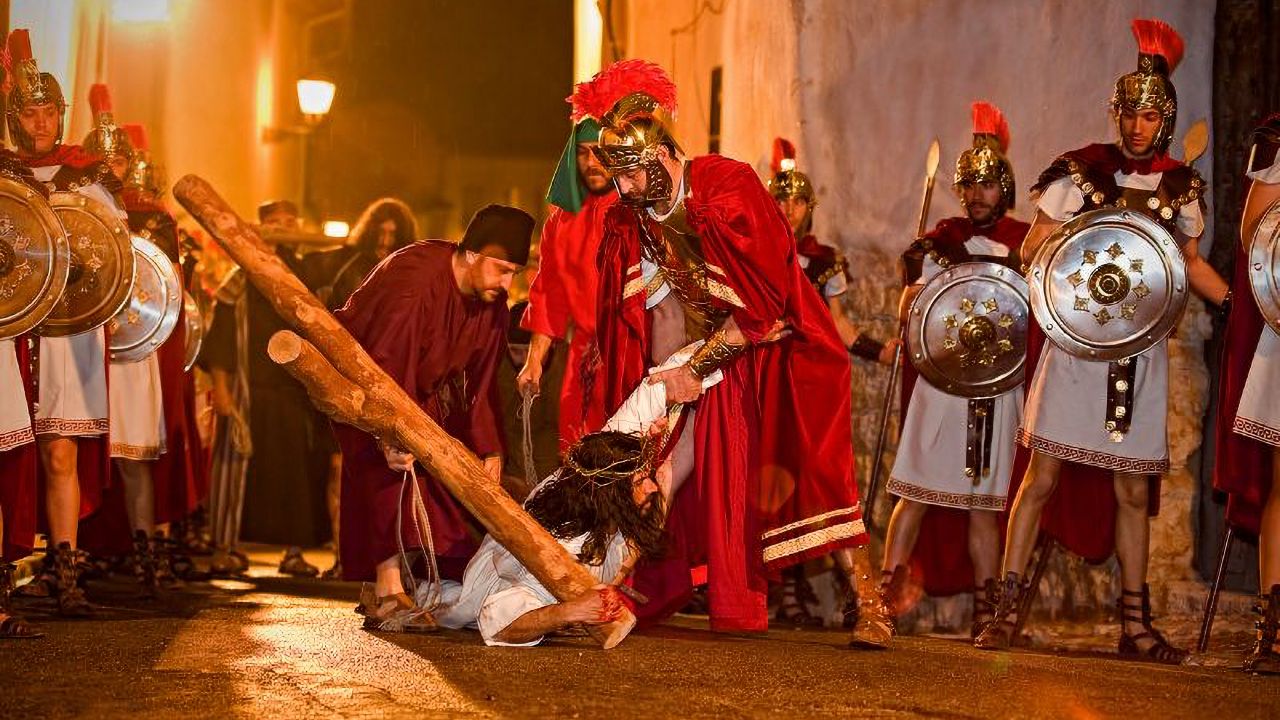 Escena de la Pasión en el municipio de Chinchón (Madrid)